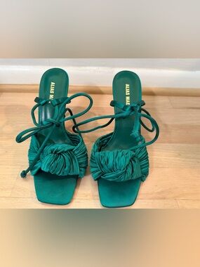 Alias Mae Emerald Green Ruched Knot Lace-Up Stiletto Heels EU 39